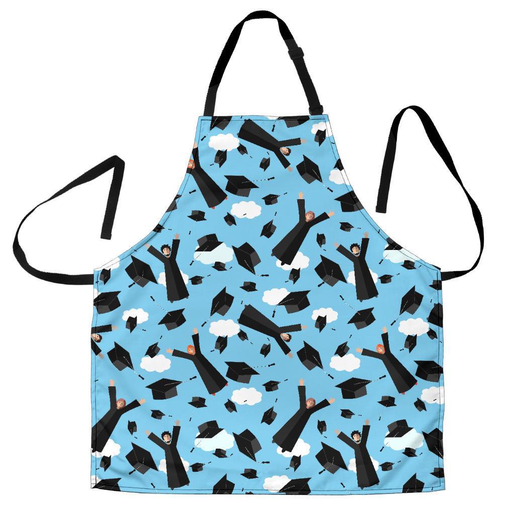 Graduation Day Pattern Print Men's Apron-grizzshop
