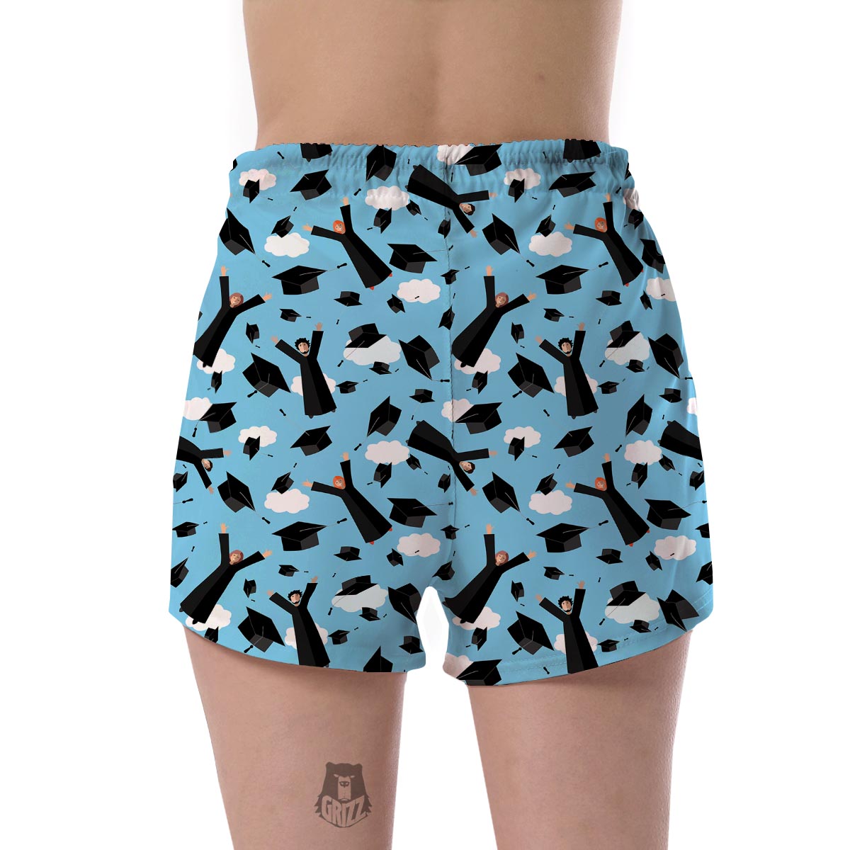 Graduation Day Pattern Print Women's Shorts-grizzshop