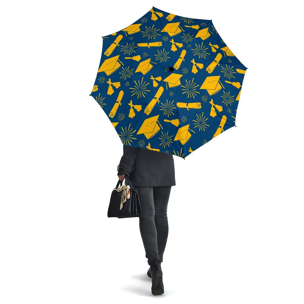 Graduation Pattern Print Automatic Foldable Umbrella-grizzshop