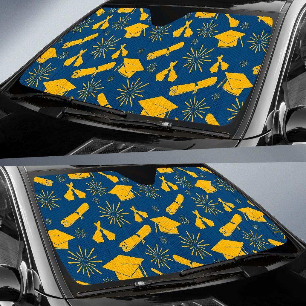Graduation Pattern Print Car Sun Shade-grizzshop