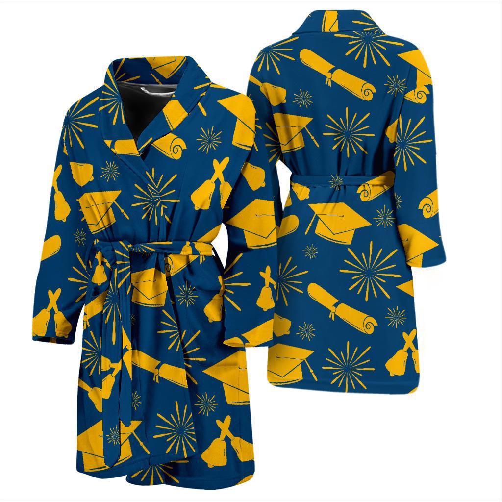 Graduation Pattern Print Men Long Robe-grizzshop
