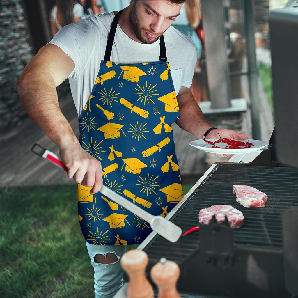 Graduation Pattern Print Men's Apron-grizzshop