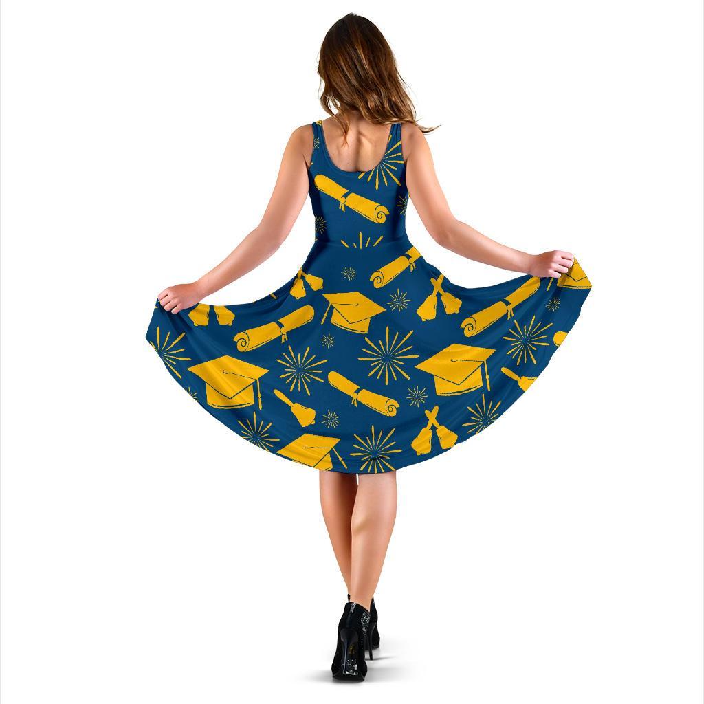 Graduation Pattern Print Dress-grizzshop