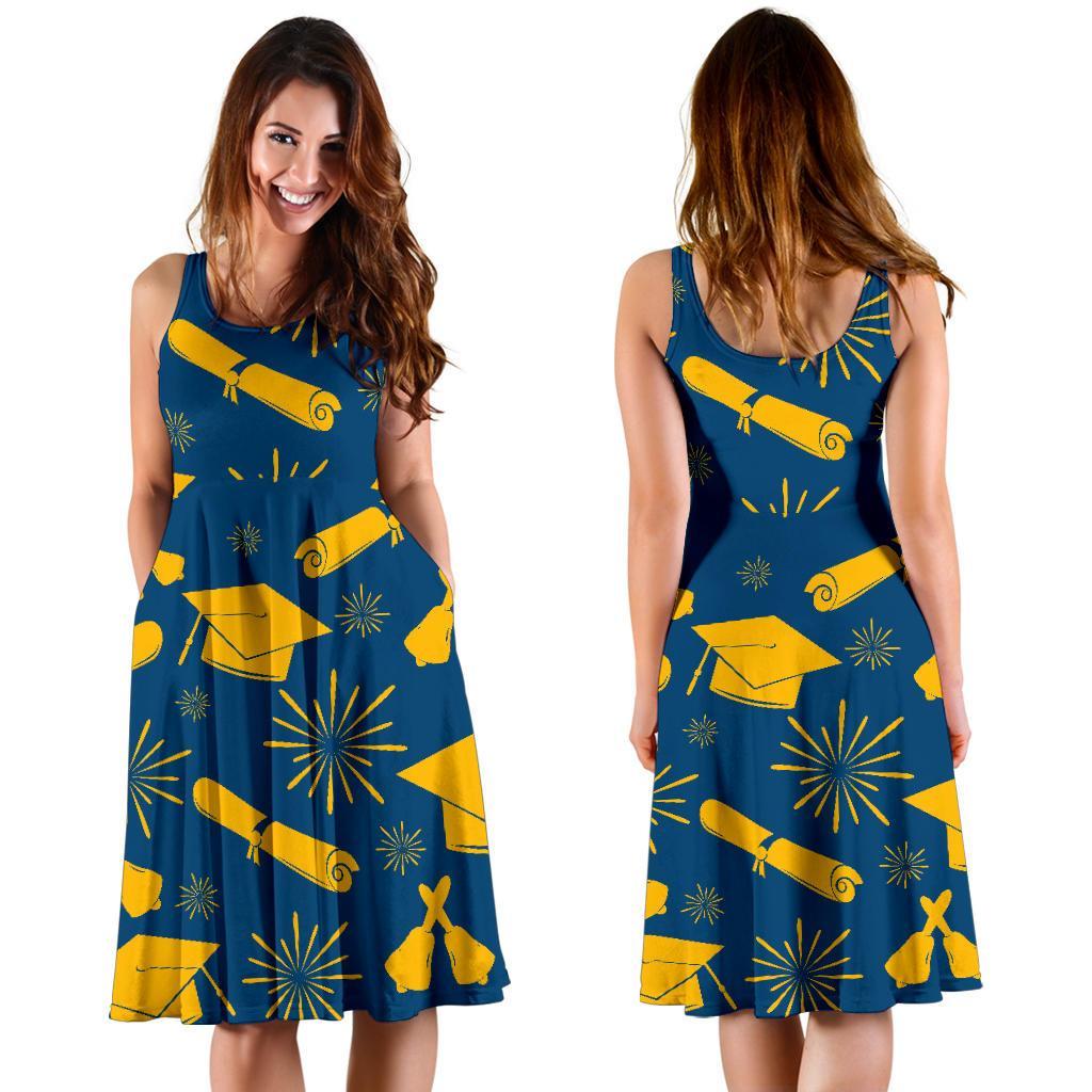 Graduation Pattern Print Dress-grizzshop