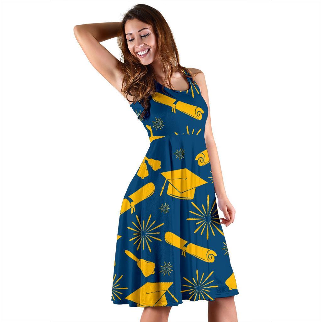 Graduation Pattern Print Dress-grizzshop