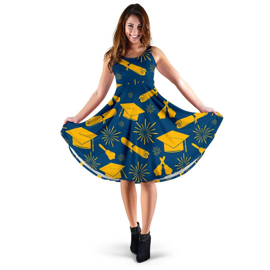 Graduation Pattern Print Dress-grizzshop