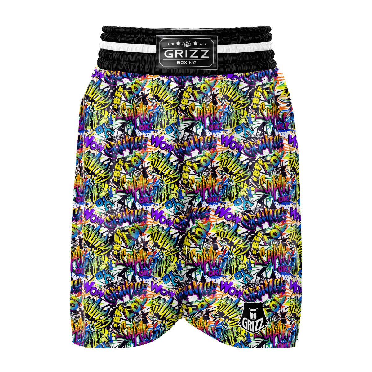 Graffiti Colorful Print Pattern Boxing Shorts-grizzshop
