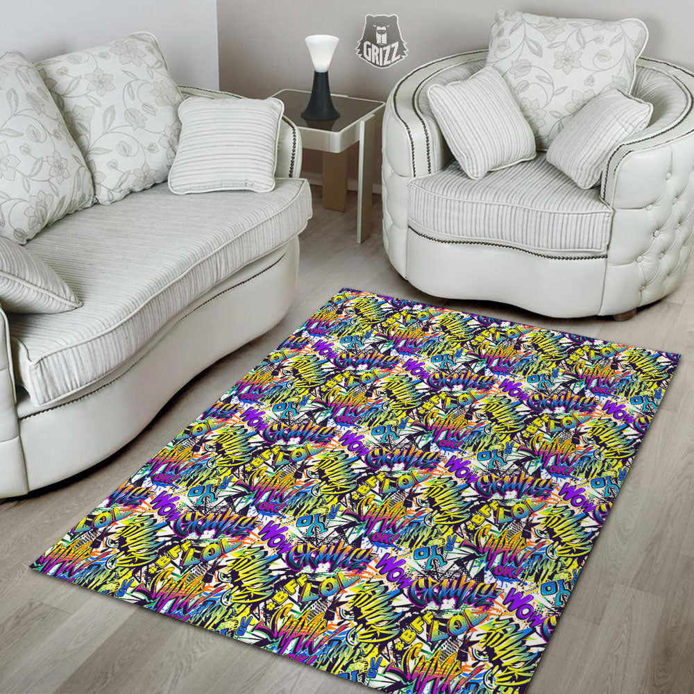 Graffiti Colorful Print Pattern Floor Mat-grizzshop
