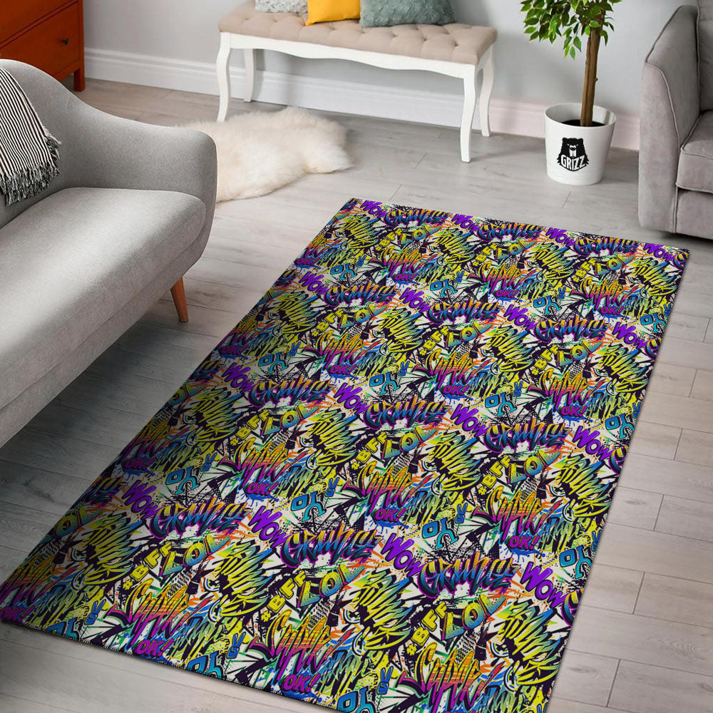 Graffiti Colorful Print Pattern Floor Mat-grizzshop