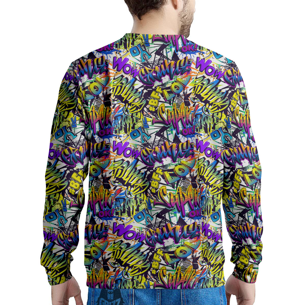 Graffiti Colorful Print Pattern Men's Sweatshirt-grizzshop
