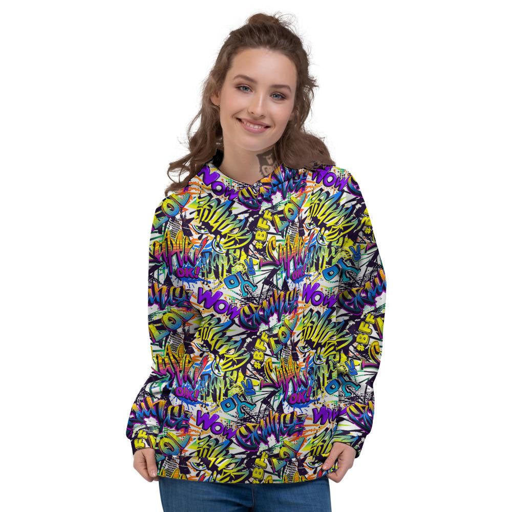 Graffiti Colorful Print Pattern Women's Hoodie-grizzshop