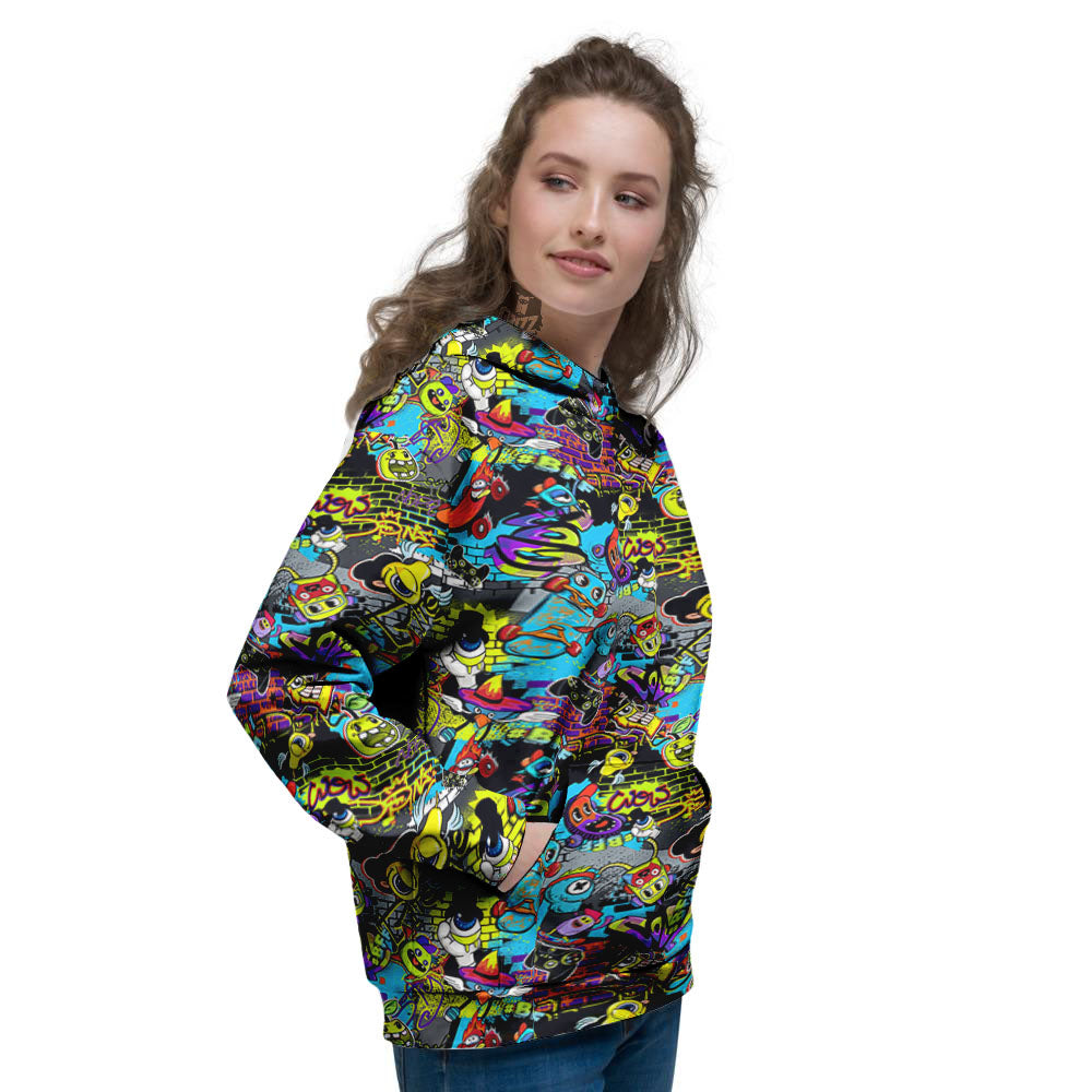 Graffiti Funky Print Pattern Women's Hoodie-grizzshop