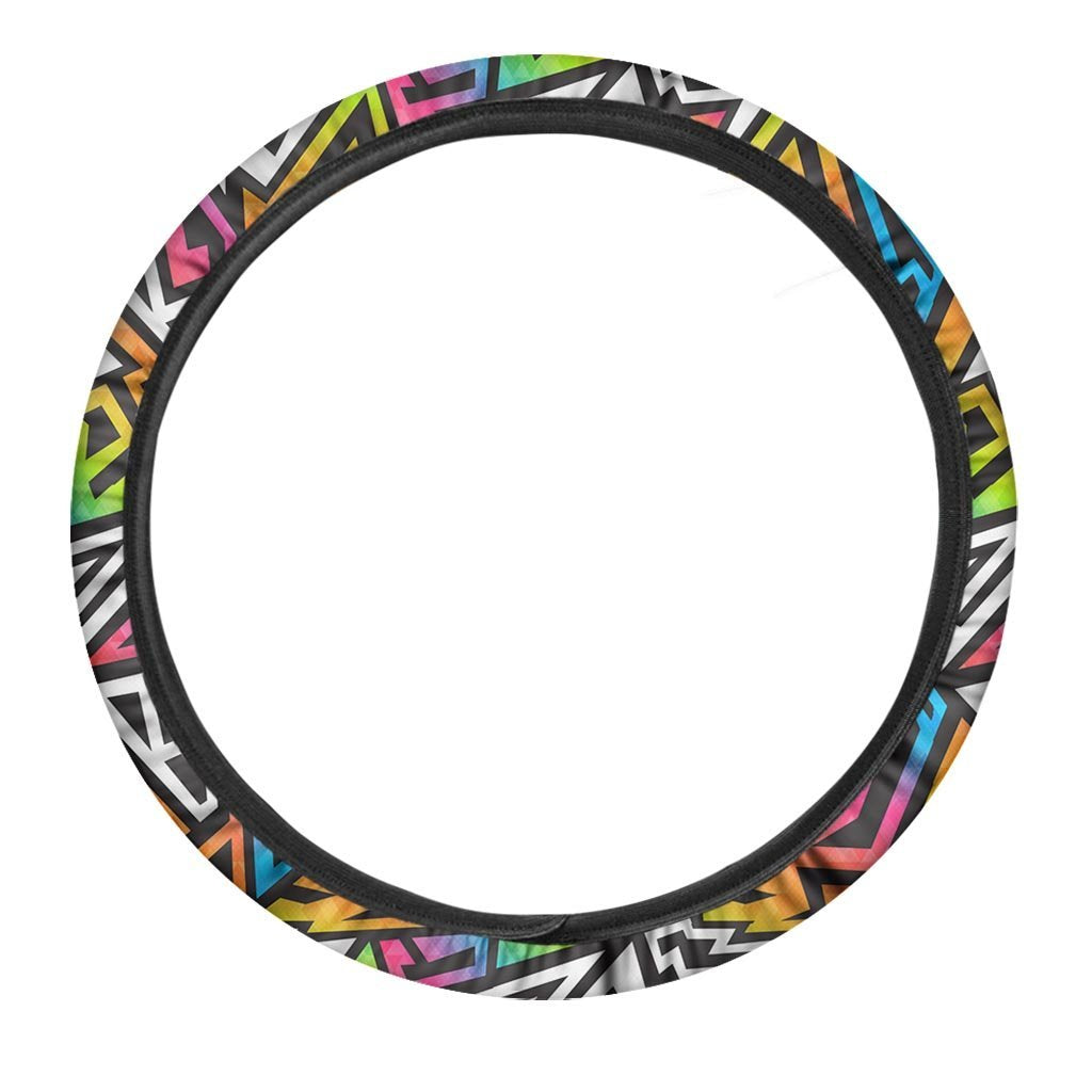 Graffiti Geometric Abstract Steering Wheel Cover-grizzshop