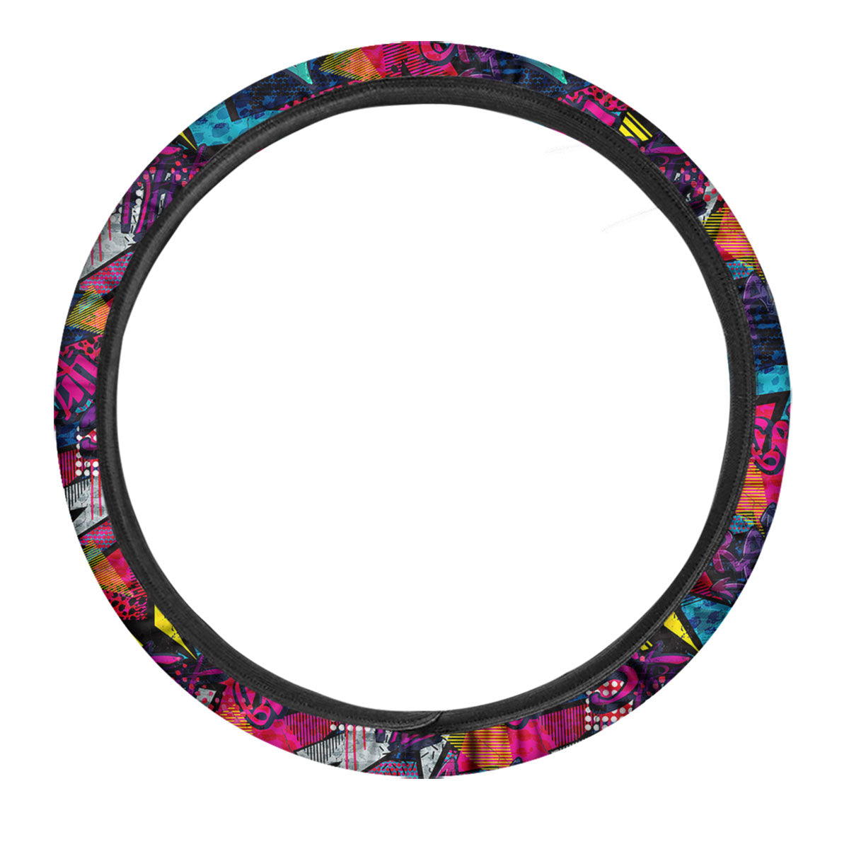 Graffiti Grunge Print Pattern Car Steering Wheel Cover-grizzshop