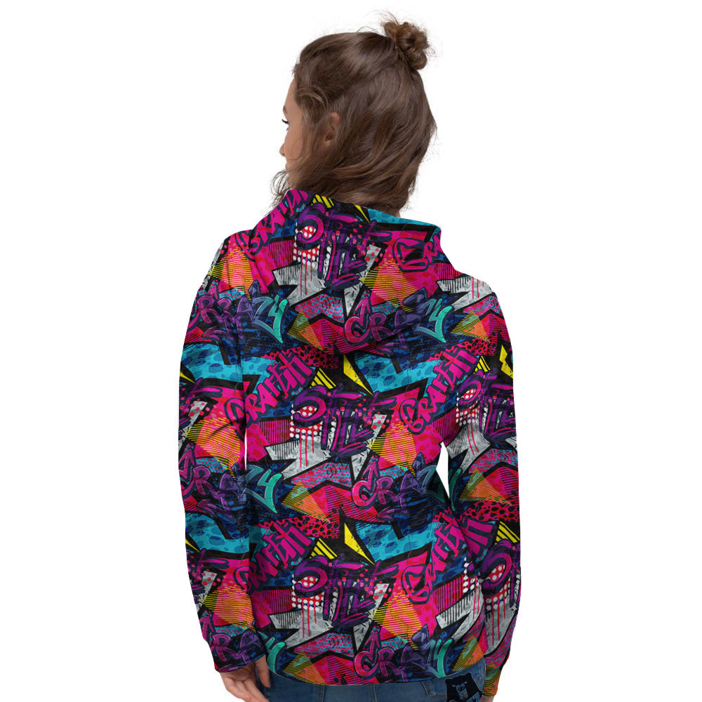 Graffiti Grunge Print Pattern Women's Hoodie-grizzshop