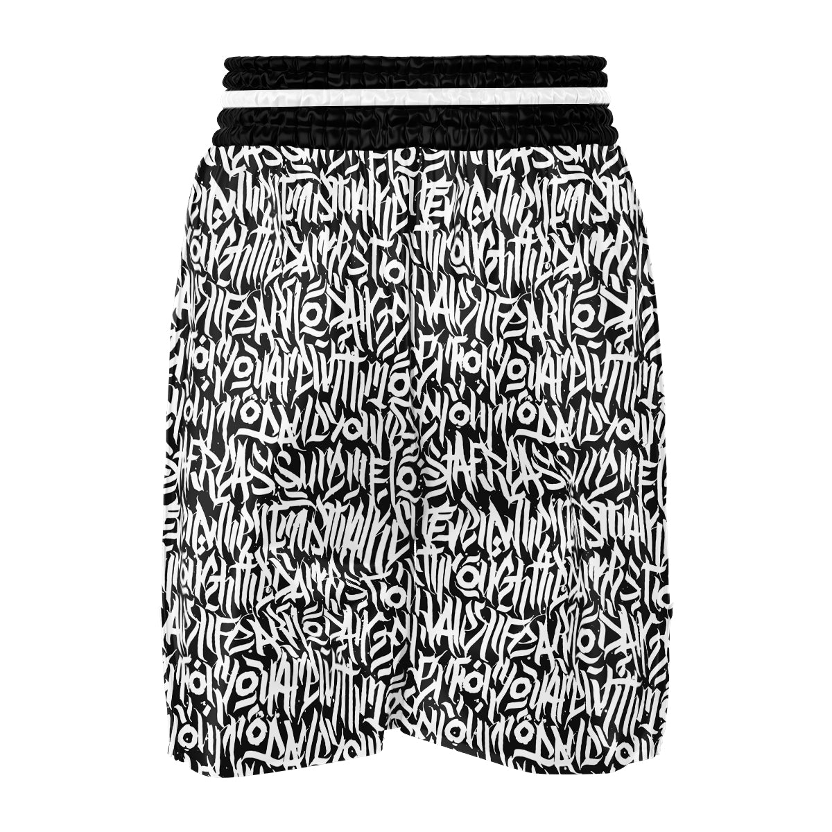 Graffiti Grunge White Text Abstract Print Boxing Shorts-grizzshop