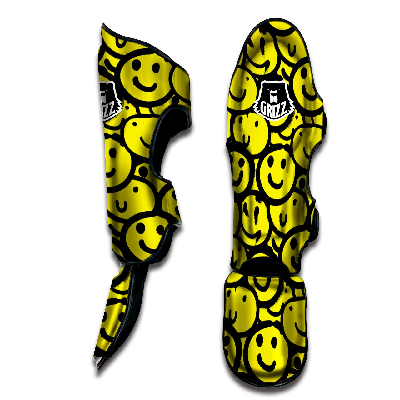 Graffiti Happy Emoji Print Muay Thai Shin Guard-grizzshop