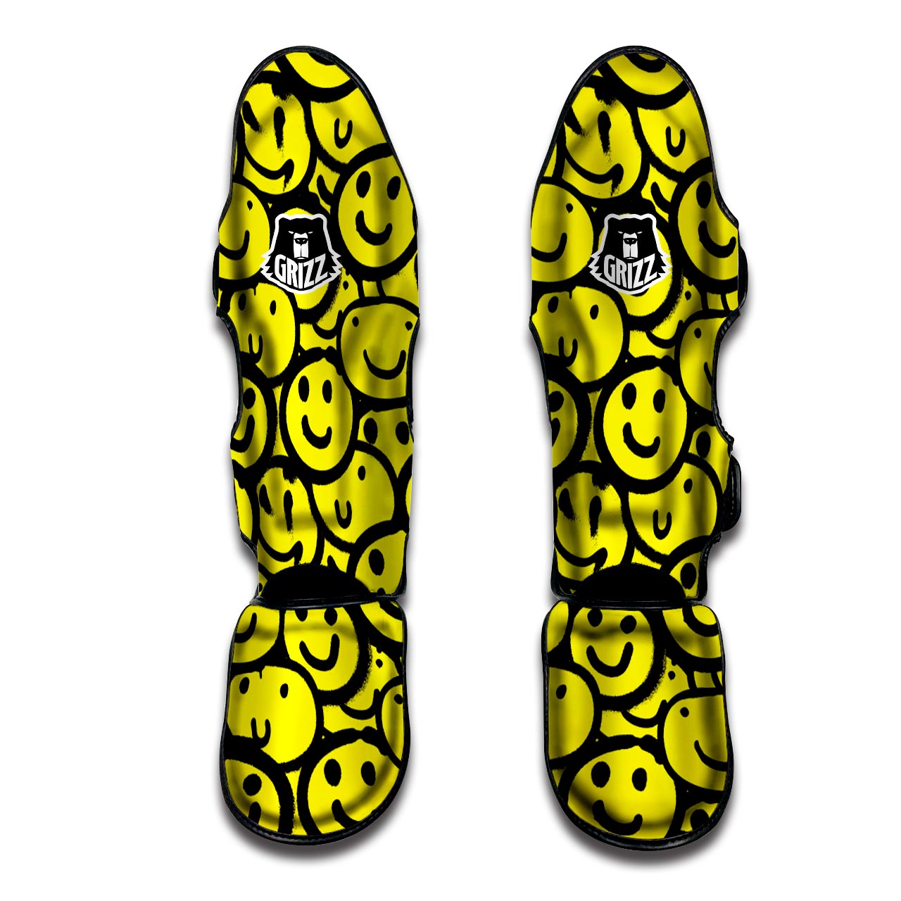 Graffiti Happy Emoji Print Muay Thai Shin Guard-grizzshop