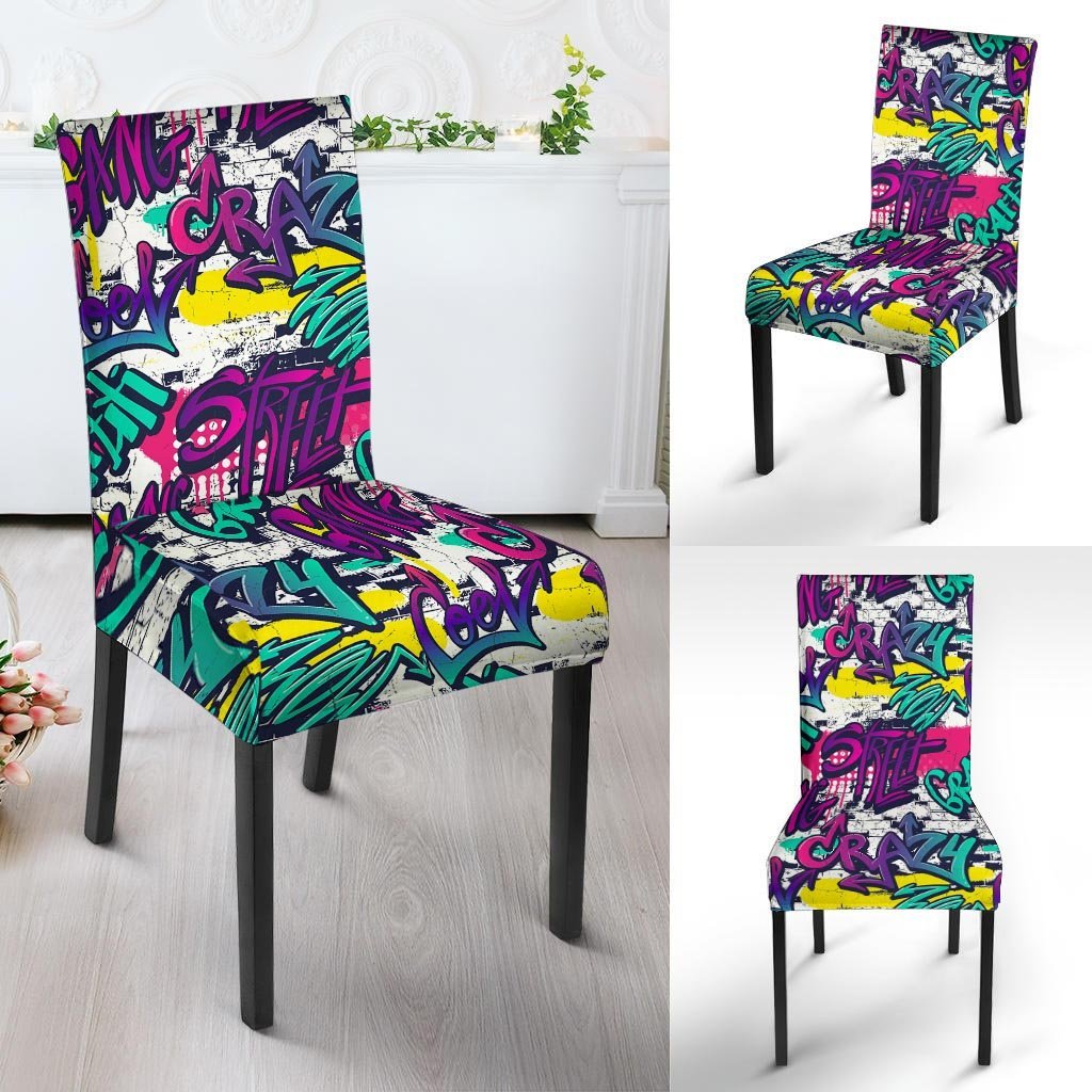 Graffiti Hiphop Print Chair Cover-grizzshop
