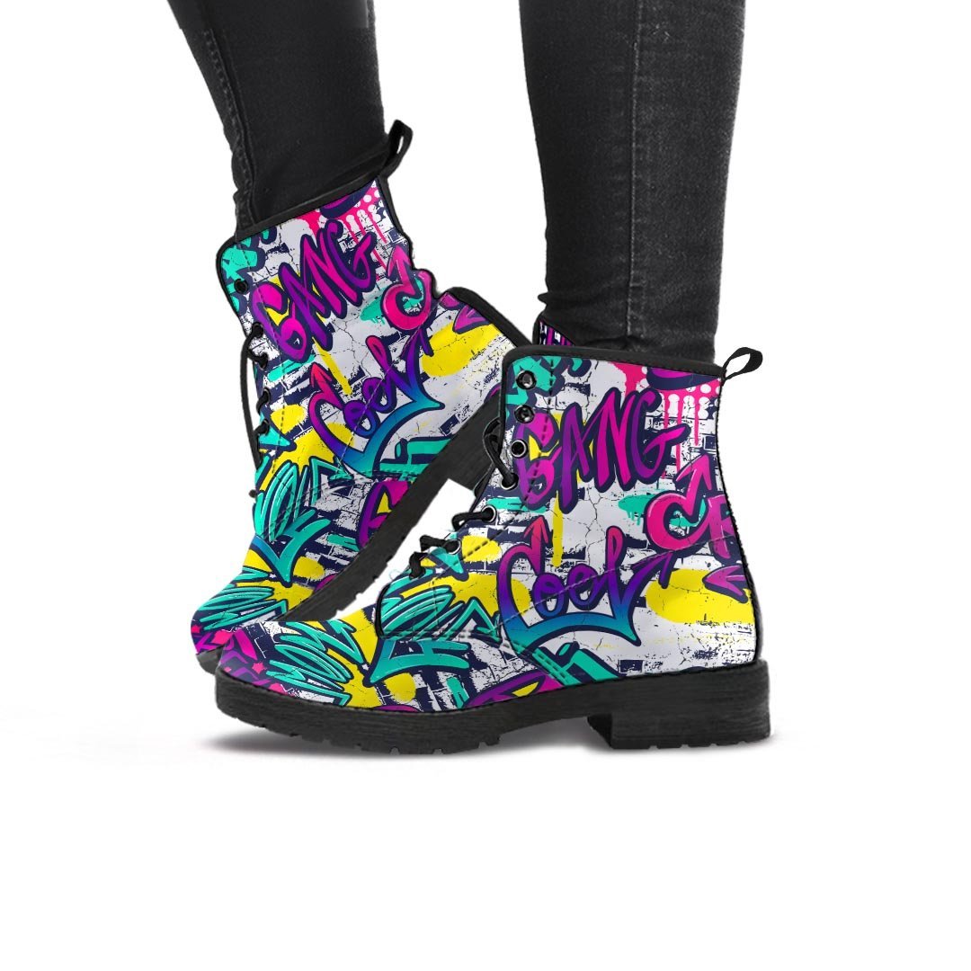 Graffiti Hiphop Print Women's Boots-grizzshop