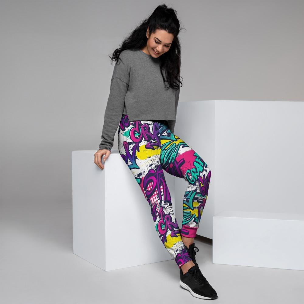 Graffiti Hiphop Print Women's Joggers-grizzshop