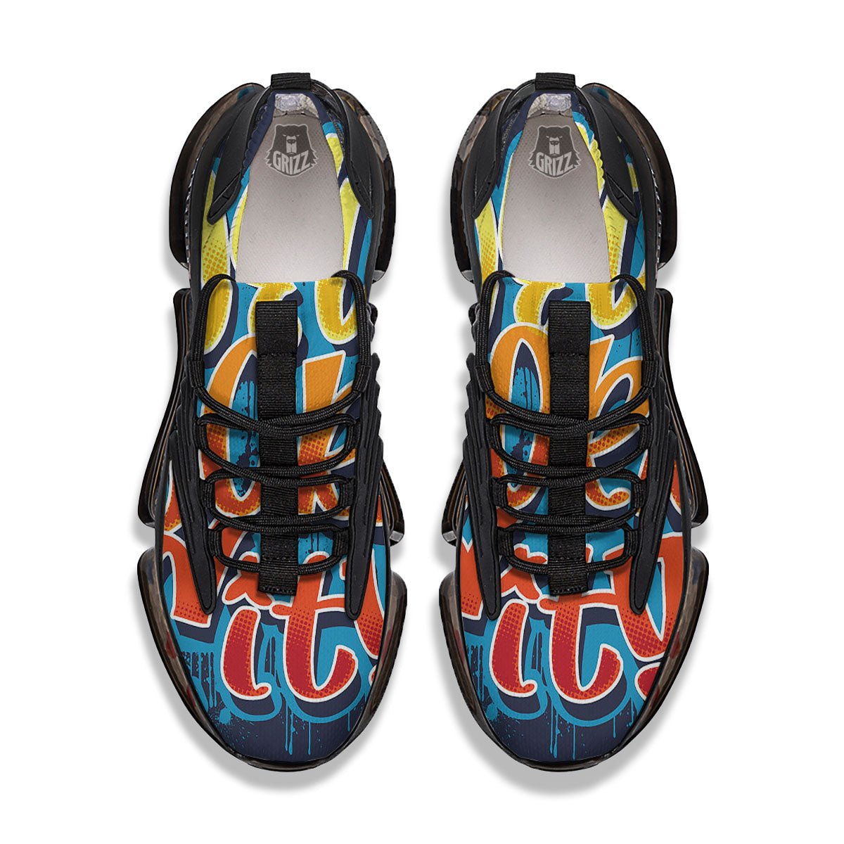 Graffiti NYC Print Black Gym Shoes-grizzshop