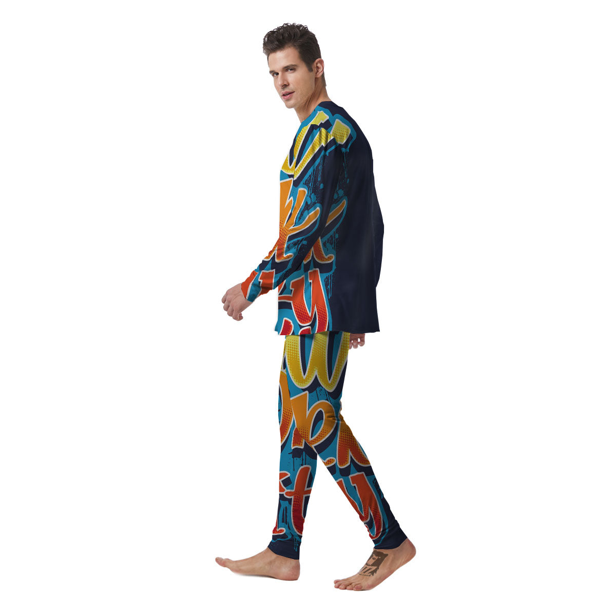 Graffiti NYC Print Men's Pajamas-grizzshop