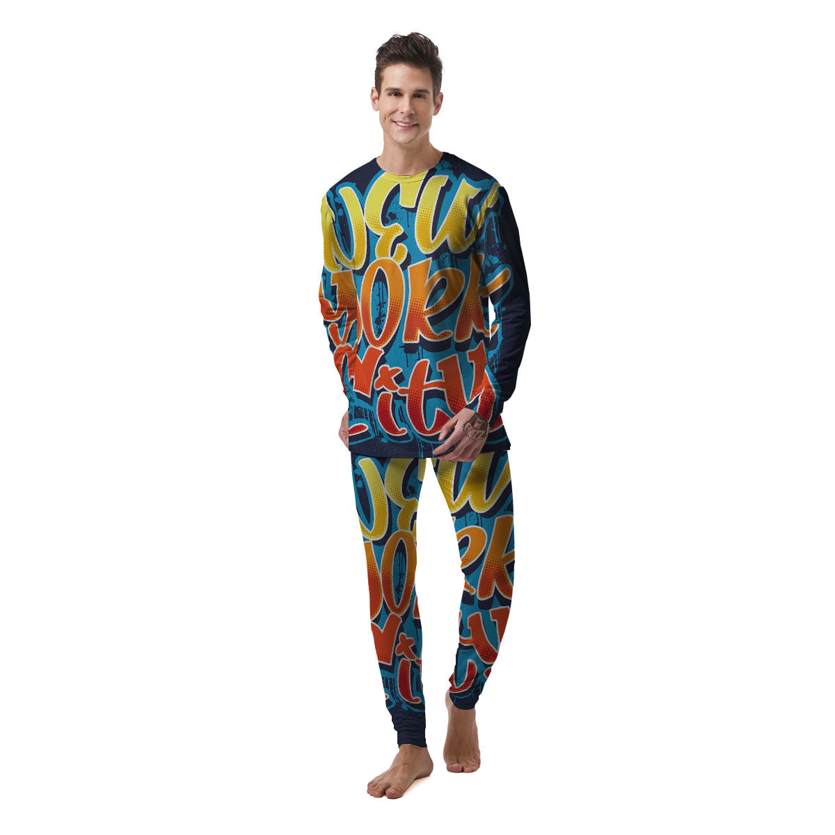 Graffiti NYC Print Men's Pajamas-grizzshop