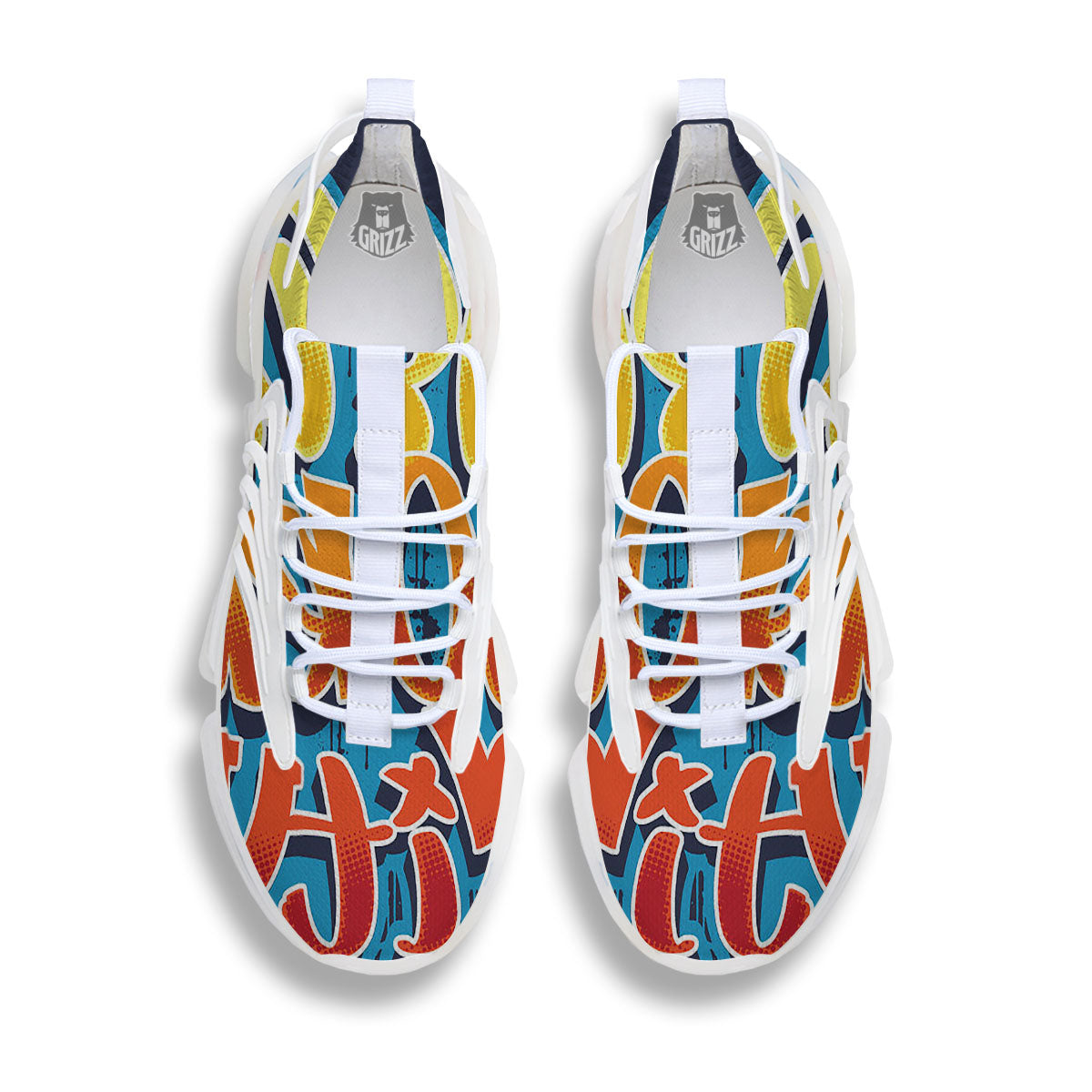 Graffiti NYC Print White Gym Shoes-grizzshop