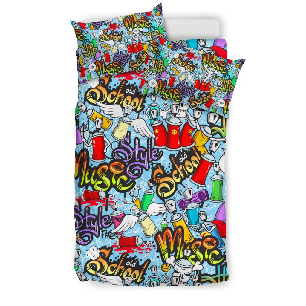 Graffiti Pattern Print Duvet Cover Bedding Set-grizzshop