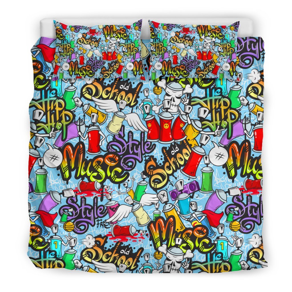Graffiti Pattern Print Duvet Cover Bedding Set-grizzshop