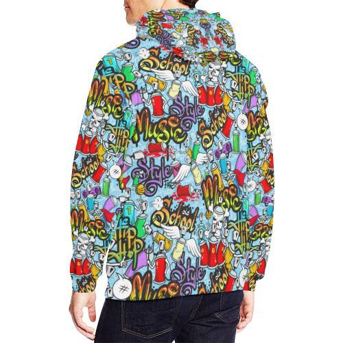 Graffiti Pattern Print Men Pullover Hoodie-grizzshop