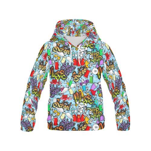 Graffiti Pattern Print Men Pullover Hoodie-grizzshop