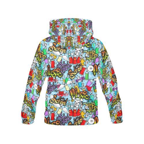 Graffiti Pattern Print Men Pullover Hoodie-grizzshop