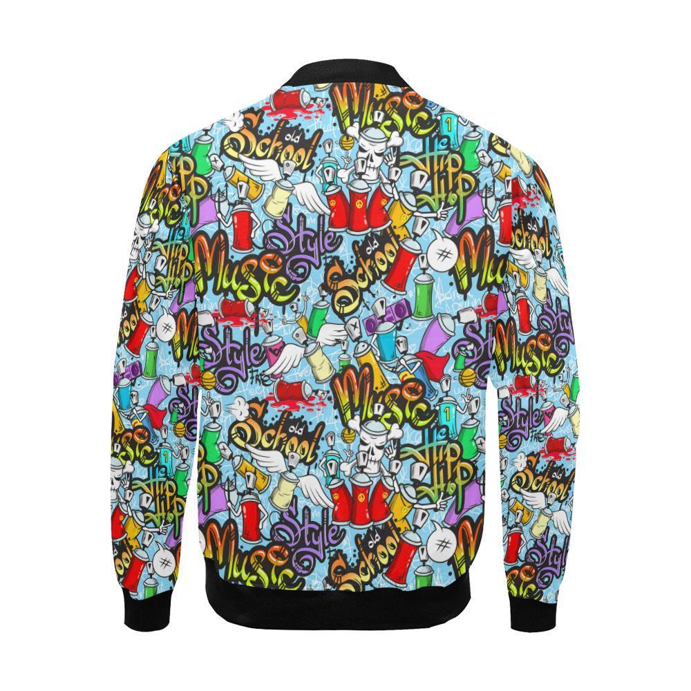 Graffiti Pattern Print Men's Bomber Jacket-grizzshop