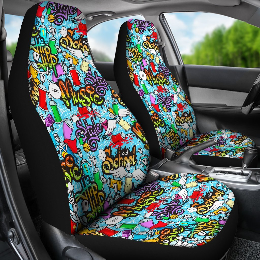 Graffiti Pattern Print Universal Fit Car Seat Cover-grizzshop