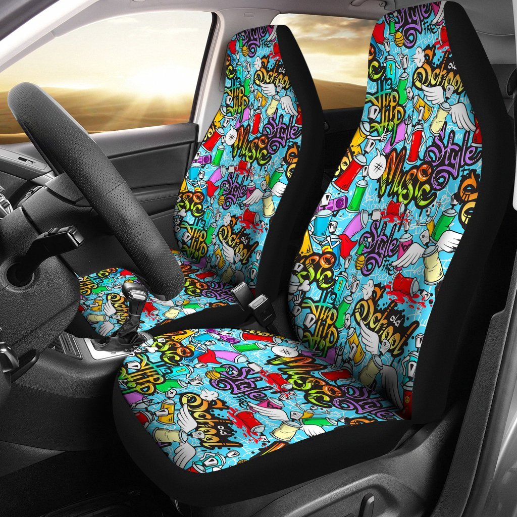 Graffiti Pattern Print Universal Fit Car Seat Cover-grizzshop