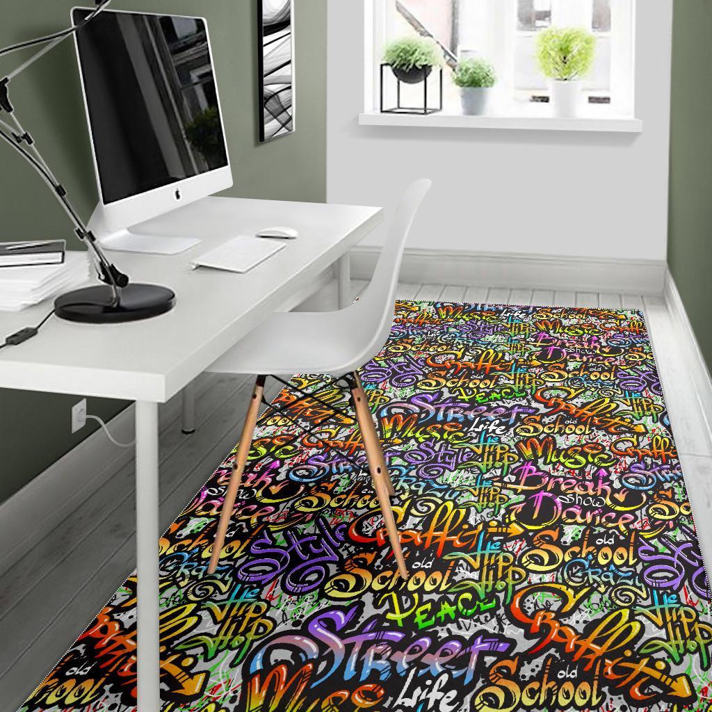 Graffiti Print Pattern Floor Mat-grizzshop