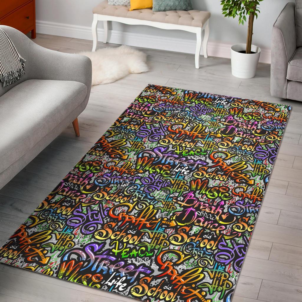 Graffiti Print Pattern Floor Mat-grizzshop