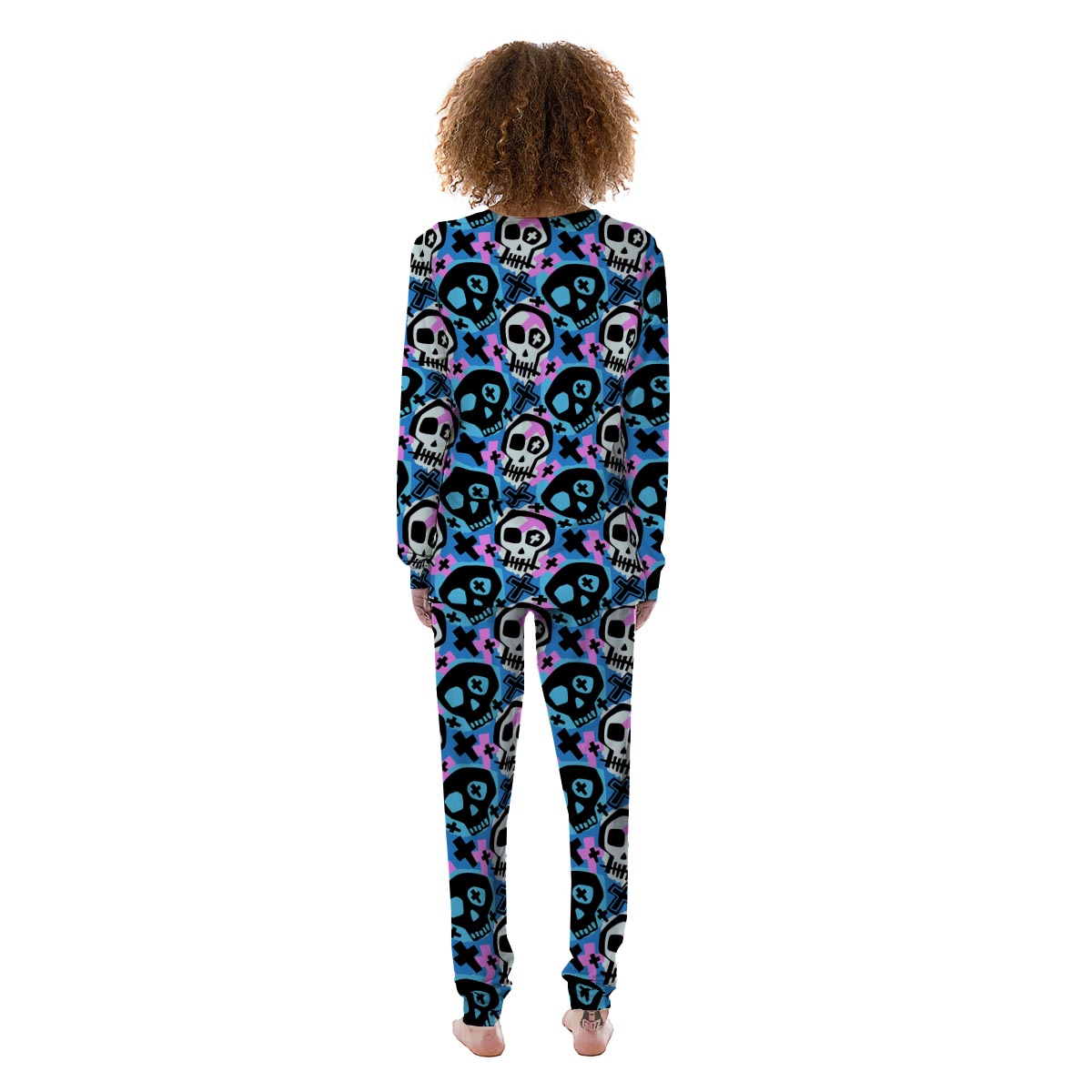 Graffiti Skull Print Women's Pajamas-grizzshop