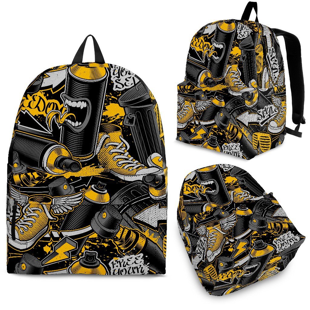 Graffiti Spray Pattern Print Backpack-grizzshop