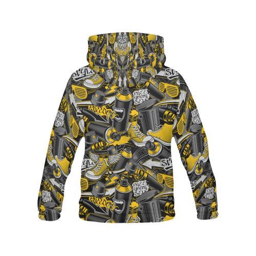 Graffiti Spray Pattern Print Men Pullover Hoodie-grizzshop