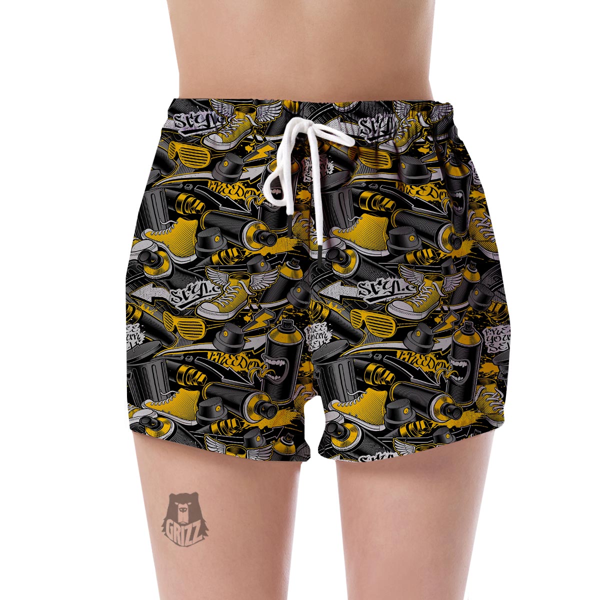 Graffiti Spray Pattern Print Women's Shorts-grizzshop
