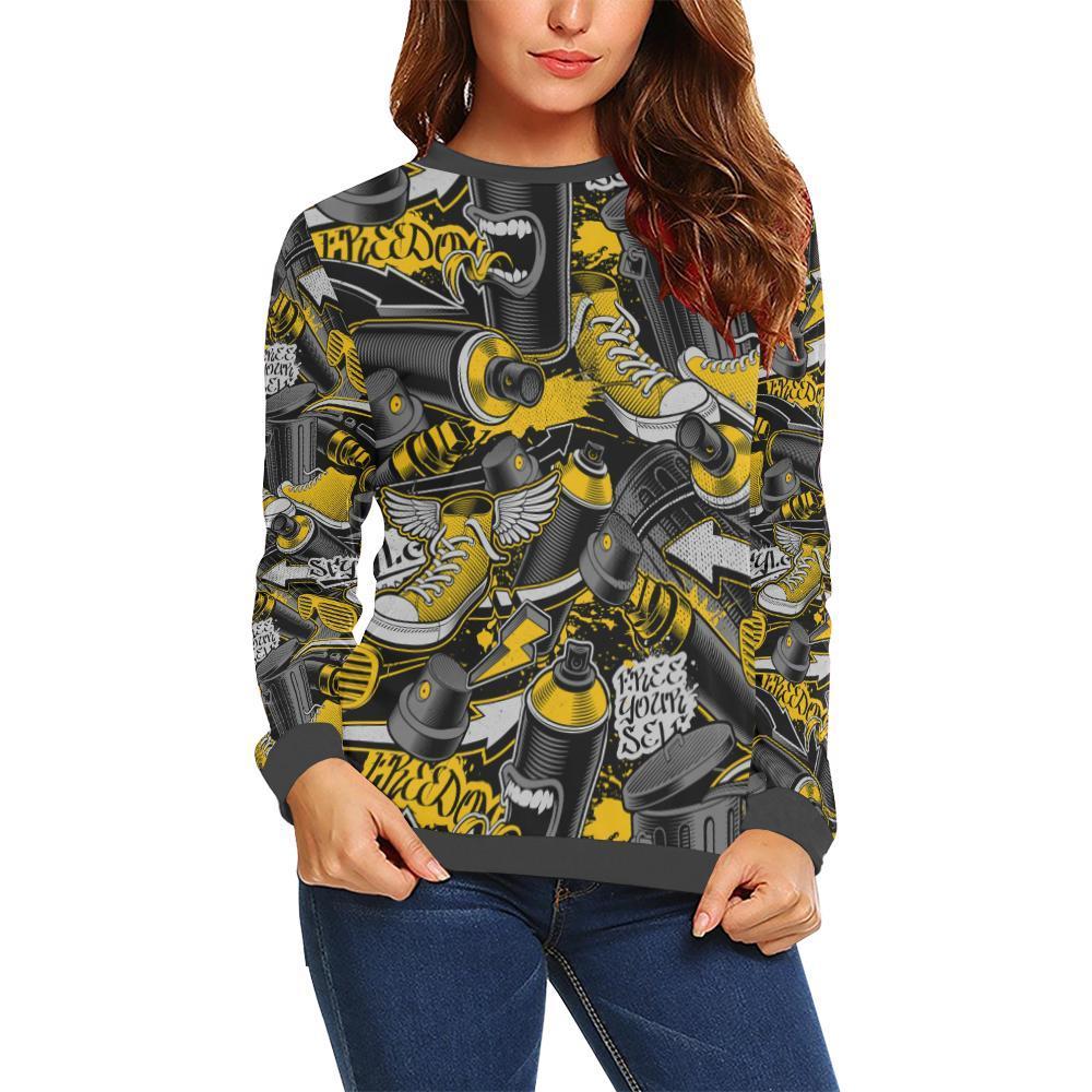 Graffiti Spray Pattern Print Women's Sweatshirt-grizzshop