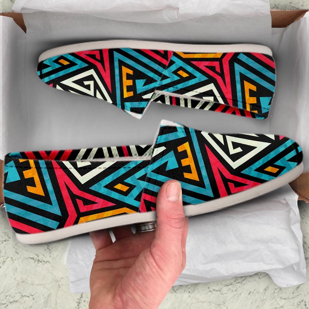 Graffiti geometric seamless pattern Canvas Shoes-grizzshop
