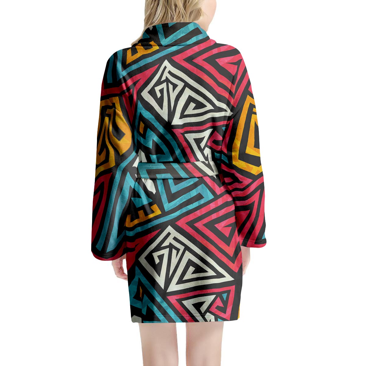 Graffiti geometric seamless pattern Women's Robe-grizzshop