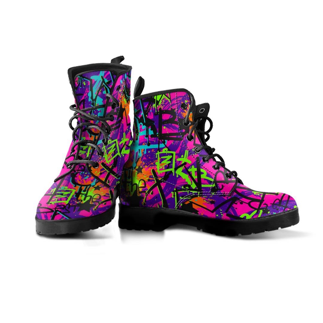 Graffiti Airbrush Print Men's Boots-grizzshop