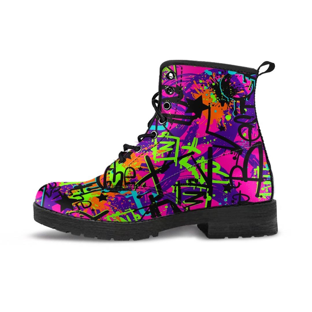 Graffiti Airbrush Print Men's Boots-grizzshop