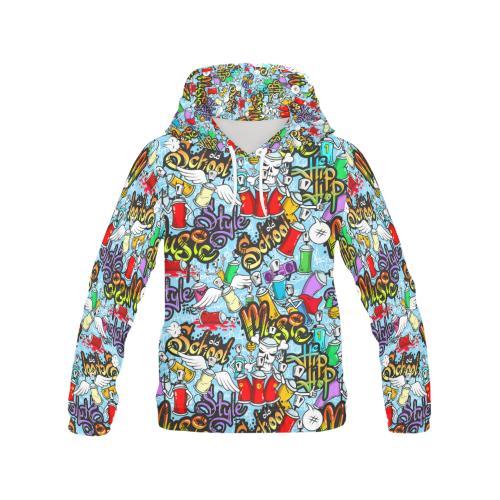 Graffiti Pattern Print Women Pullover Hoodie-grizzshop