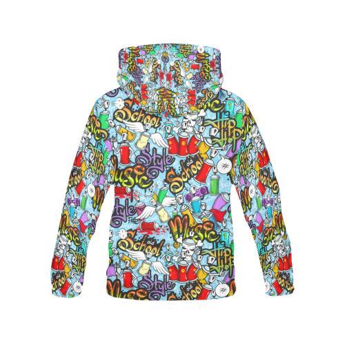 Graffiti Pattern Print Women Pullover Hoodie-grizzshop